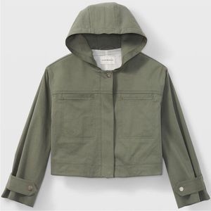 Club Monaco Cropped Hooded Jacket - Surplus Green